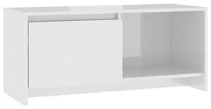 TV Cabinet High Gloss White 90x35x40 cm Engineered Wood
