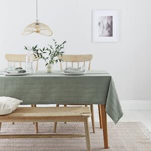 Amberley Waffle Tablecloth Sage (Green)