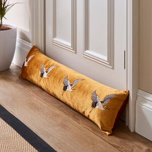 Oriental Cranes Draught Excluder Gold