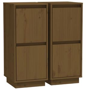 Sideboards 2 pcs Honey Brown 31.5x34x75 cm Solid Wood Pine