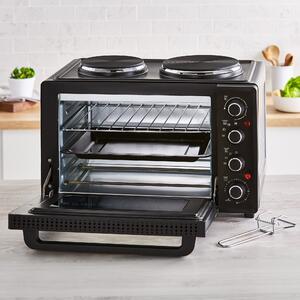 Tower 32L Black Mini Oven with Hot Plates Black