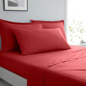 Pure Cotton Bolster Pillowcase Red