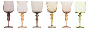 DISEGUALE SET 6 GOBLET TEXTURE - Amber/Pink