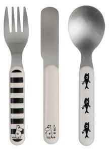 Rätt Start Mumin Water & Bath children's cutlery 3 pieces Black-white