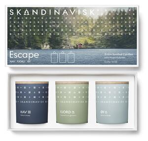 Skandinavisk ESCAPE mini scented candle gift set 3 pieces 65 g