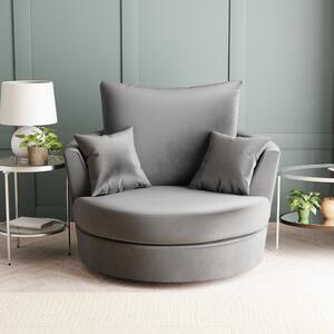 Blake Opulent Velvet Swivel Chair Grey