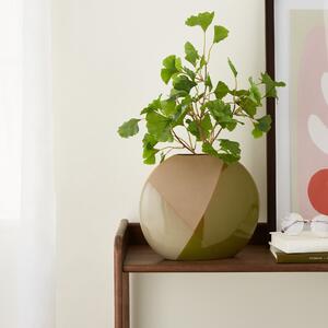 Elements Sculpted Green Round Large Vase Green