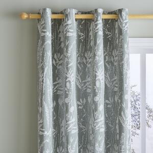 Meadow Jacquard Lilypad Eyelet Curtains Grey/White