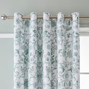 Dorma Winterbourne Green Blackout Eyelet Curtains Green/White