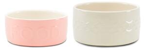 Scruffs Set of 2 Large Classic Dog Bowls Cream/Pink