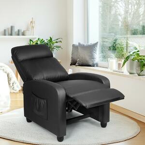 Costway Modern Recliner Sofa Lounge / Adjustable Backrest Armchair-Black