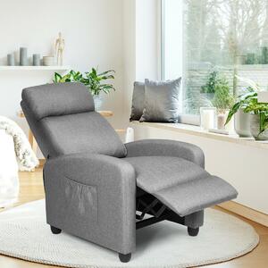 Costway Modern Recliner Sofa Lounge / Adjustable Backrest Armchair-Grey