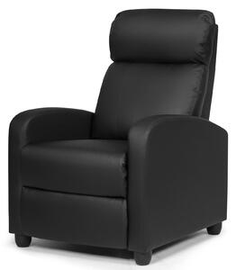 Costway Modern Recliner Sofa Lounge / Adjustable Backrest Armchair-Black