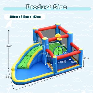 Costway Kids Inflatable Trampoline Bouncy House with Slide and Target Balls