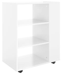 Rolling Cabinet High Gloss White 60x35x75 cm Engineered Wood