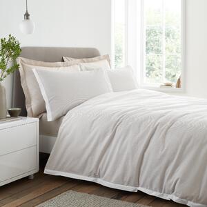 Bianca Seersucker Woven Stripe Duvet Cover Bedding Set Natural