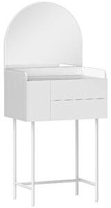 HOMCOM Dressing Table with Arched Mirror and 3 Drawers - White
