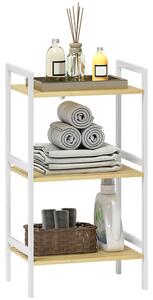HOMCOM Three-Tier Bamboo Adjustable Shelf Storage Unit