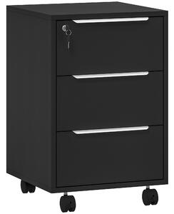 HOMCOM Three-Drawer Locking Filing Cabinet - Black