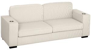 HOMCOM Modern Three Seater Sofa with Spring Cushion - Cream White