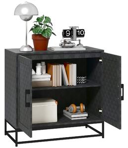 HOMCOM Modern Sideboard, Freestanding Sideboard Storage Cabinet with Adjustable Shelf and 2 Doors for Living Room, Black