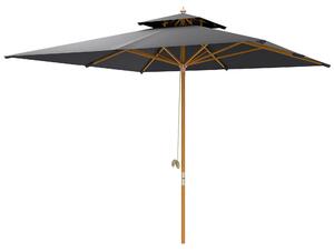 Outsunny 3x3(m) Garden Sun Umbrella with Double Tier - Black