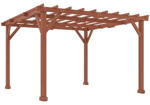 Outsunny 3.3 x 3.3(m) Wooden Pergola Kit, Graden Pergola Gazebo Grape Trellis with Stable Structure for Climbing Vines, Flowers