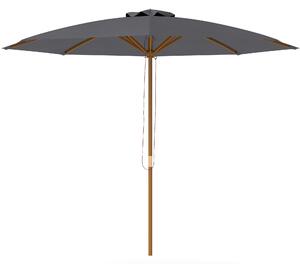 Outsunny 3(m) Wooden Patio Umbrella - Dark Grey