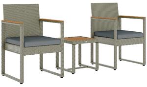 Outsunny Three-Piece Rattan Chair Set - Grey