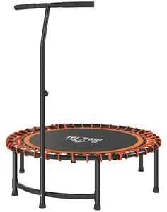HOMCOM Mini Round Steel Frame Trampoline w/ Adjustable Handle, Orange