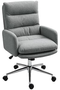 HOMCOM 91-99cm Sherpa Fleece Office Chair - Grey