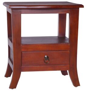 Bedside Cabinet Classical Brown Solid Mahogany Wood