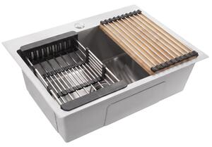 Steel sink with 3-piece accessory set REA Liam Brush Nickel