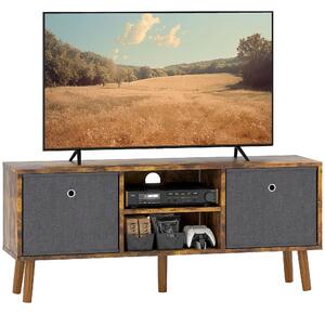 HOMCOM TV Cabinet Stand Unit for TVs up to 50'' with Foldable Drawers, Entertainment Centre for Living Room Rustic Brown