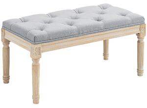 HOMCOM End of Bed Bench Tufted Upholstered Bench, Light Grey