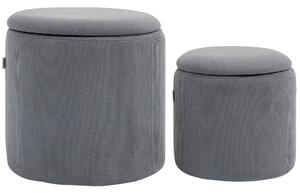 HOMCOM Modern Storage Ottoman with Removable Lid - Light Grey