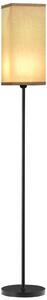 HOMCOM Floor Lamp, Modern Standing Lamp with Linen Shade, Tall Lamps for Living Room, Bedroom, with Foot Switch, Bulb not Included, Black