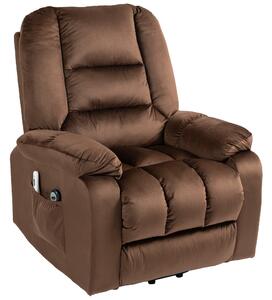 HOMCOM Lift Chair, Quick Assembly, Electric Riser and Recliner Chair with Vibration Massage, Heat, Side Pockets, Brown