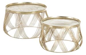 Set of 2 tables Golden 56 x 56 x 37 cm (2 Units)