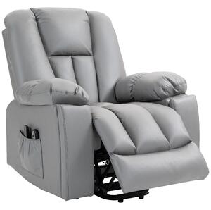 HOMCOM Lift Chair, Quick Assembly, Riser and Recliner Chair with Vibration Massage, Heat, Charcoal Grey