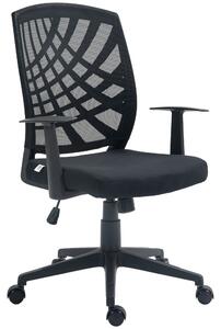 HOMCOM Ergonomic Office Chair, Height Adjustable Mesh Chair, Desk Chair with Swivel Wheels for Home Office, Black