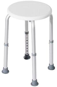 HOMCOM Adjustable Bath Chair: Shower Seat with Safety Features for Elderly, Bathroom Assistance, White