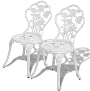 Bistro Chairs 2 pcs Cast Aluminium White