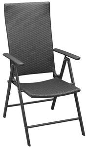 Stackable Garden Chairs 2 pcs Poly Rattan Black
