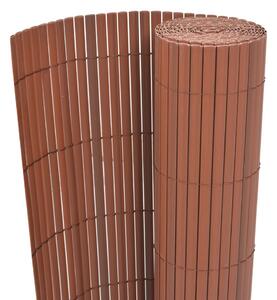Double-Sided Garden Fence PVC 90x300 cm Brown