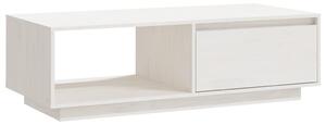 Coffee Table White 110x50x33.5 cm Solid Pinewood