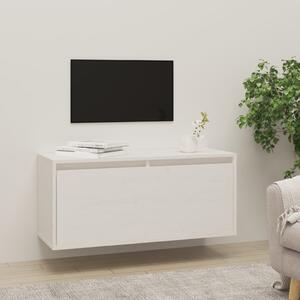 Wall Cabinet White 80x30x35 cm Solid Wood Pine