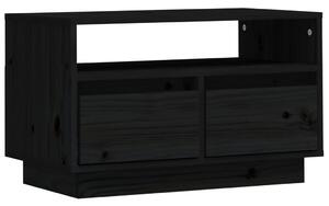 TV Cabinet Black 60x35x37 cm Solid Wood Pine