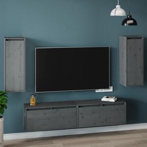 Wall Cabinets 2 pcs Grey 30x30x80 cm Solid Wood Pine