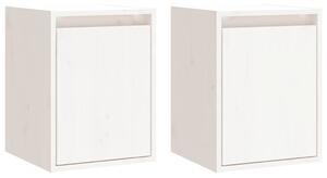Wall Cabinets 2 pcs White 30x30x40 cm Solid Wood Pine